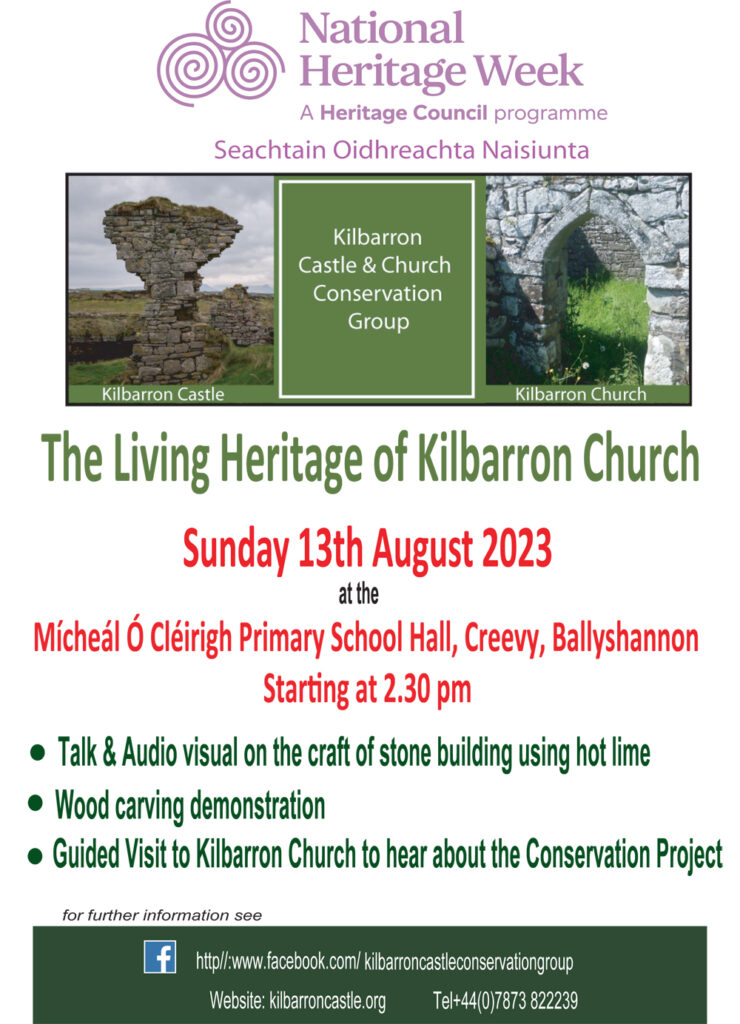 The Living Heritage of Kilbarron Church- Heritage Week Sunday August ...
